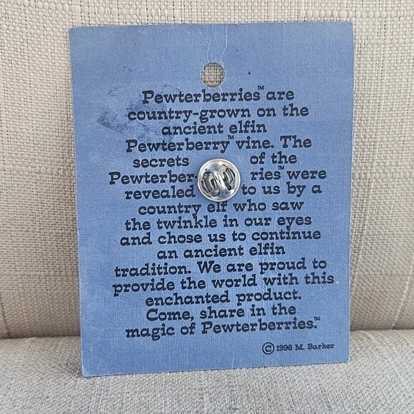 Barker Pin Genuine USA Pewter Brooch Pin Made in USA Pewterberries New With tag - Picture 10 of 12